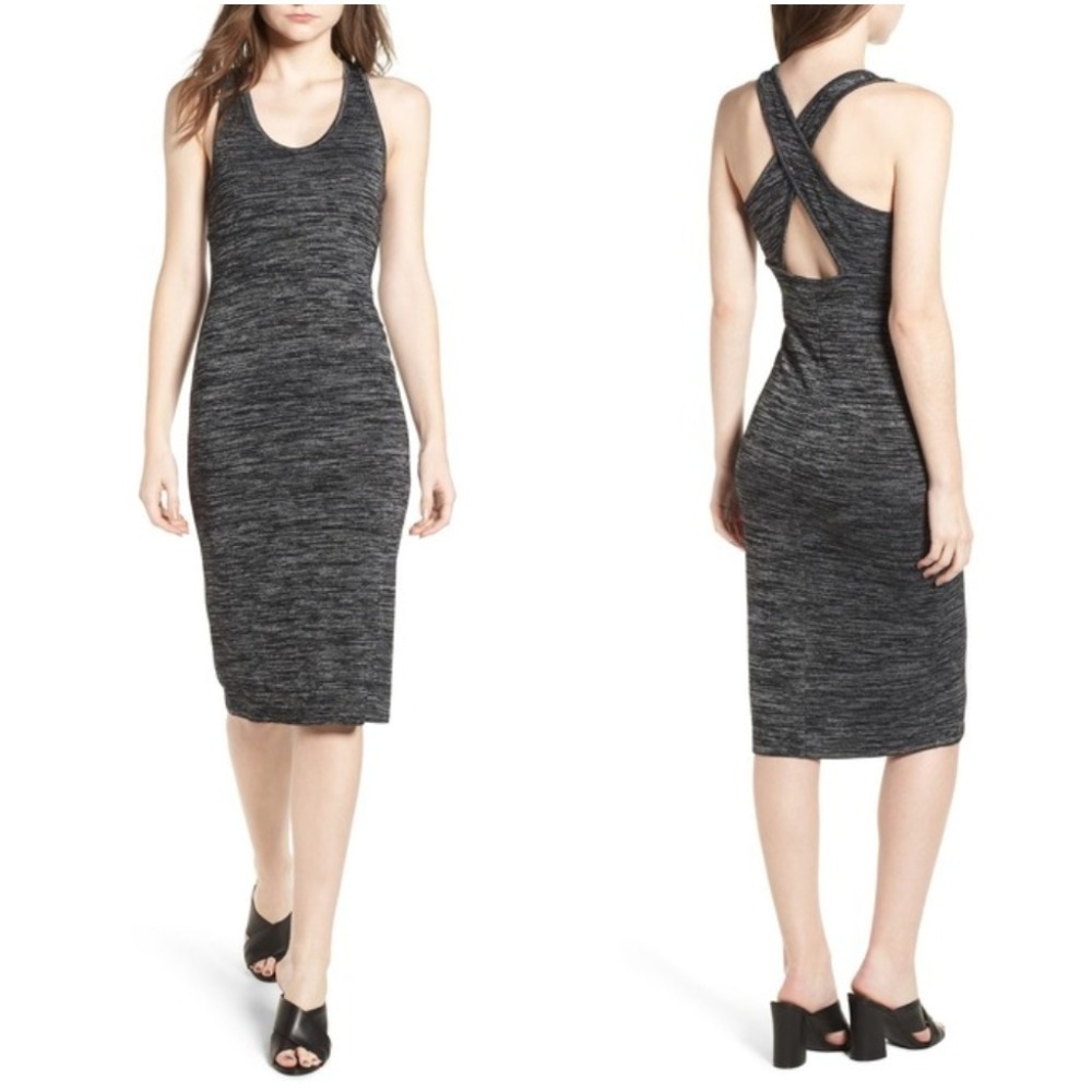 Leith | Grey Cross Back Bodycon Dress